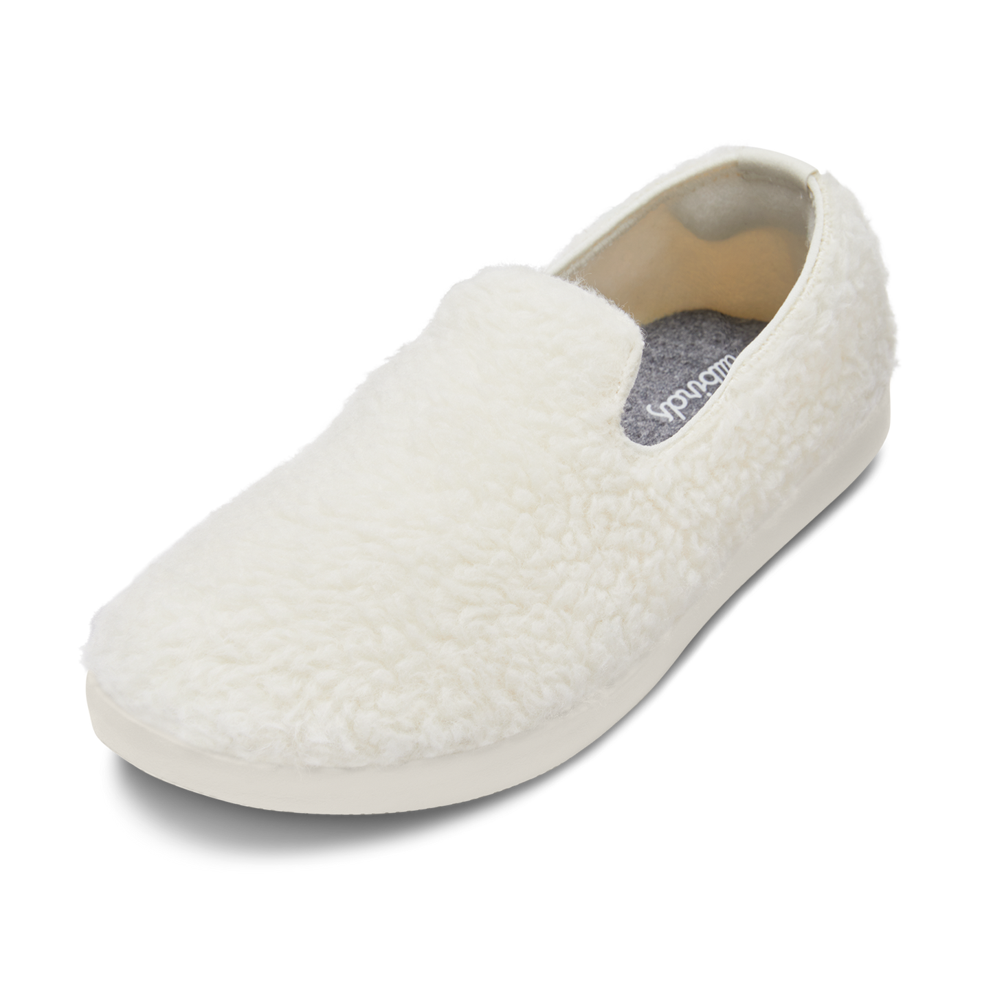 Smallbirds Wool Loungers - Big Kids - Natural White Fluffs (Natural White Sole)